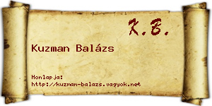 Kuzman Balázs névjegykártya