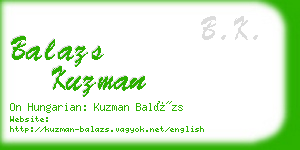 balazs kuzman business card